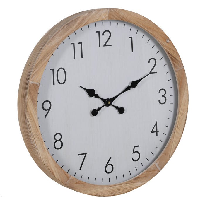 Reloj Blanco Madera Decoración 60 X 60 X 6,50 Cm