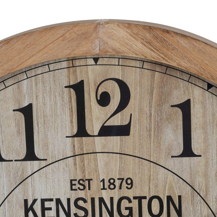 Reloj Natural Madera / Cristal 60 X 60 X 6,50 Cm