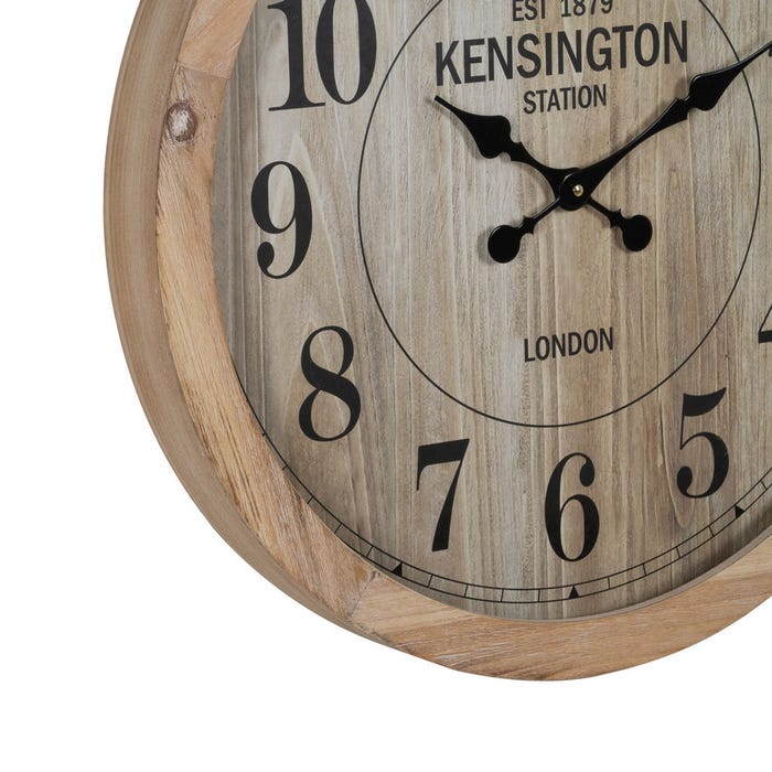 Reloj Natural Madera / Cristal 60 X 60 X 6,50 Cm