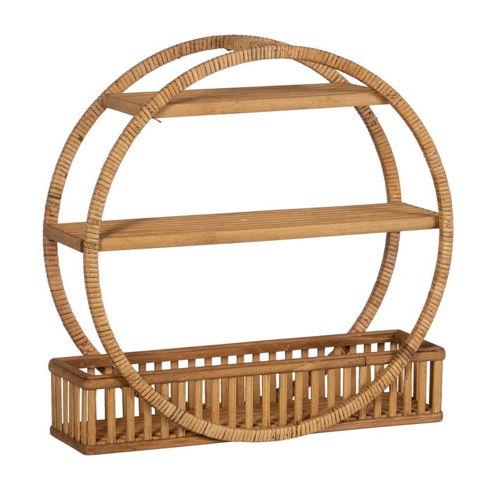 Estante Natural Ratán Decoración 45,50 X 14 X 45,50 Cm