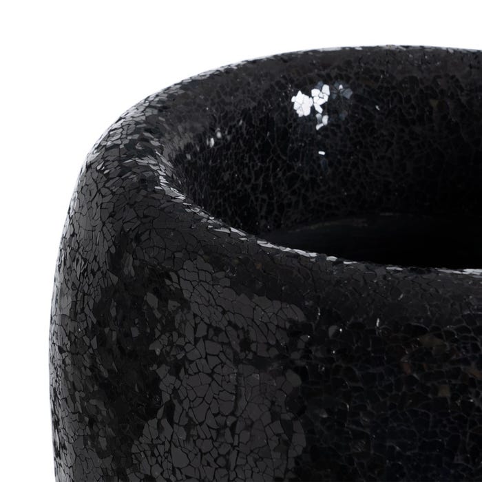 Jarrón Negro Fibra De Vidrio Decoración 34 X 34 X 127 Cm