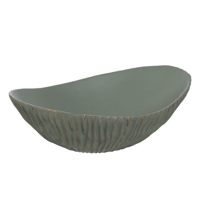 Centro Mesa Verde-Oro Poliresina 40,50 X 26,50 X 13,50 Cm