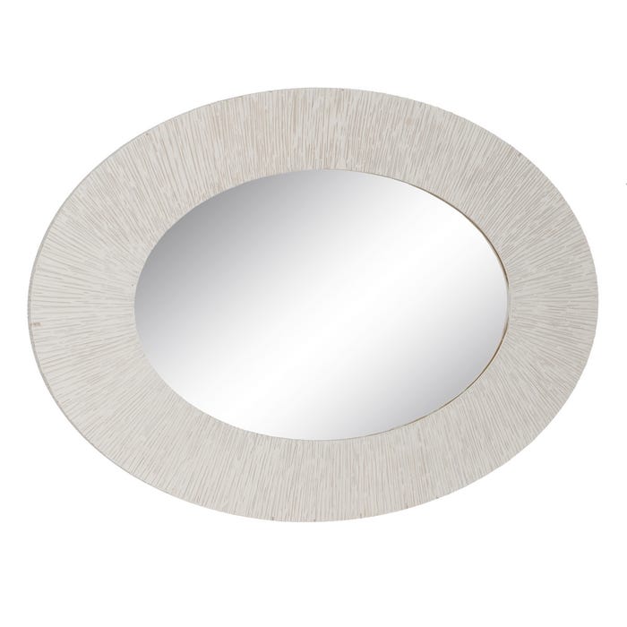 Espejo Blanco Rozado Madera Decoración 120 X 2 X 80 Cm