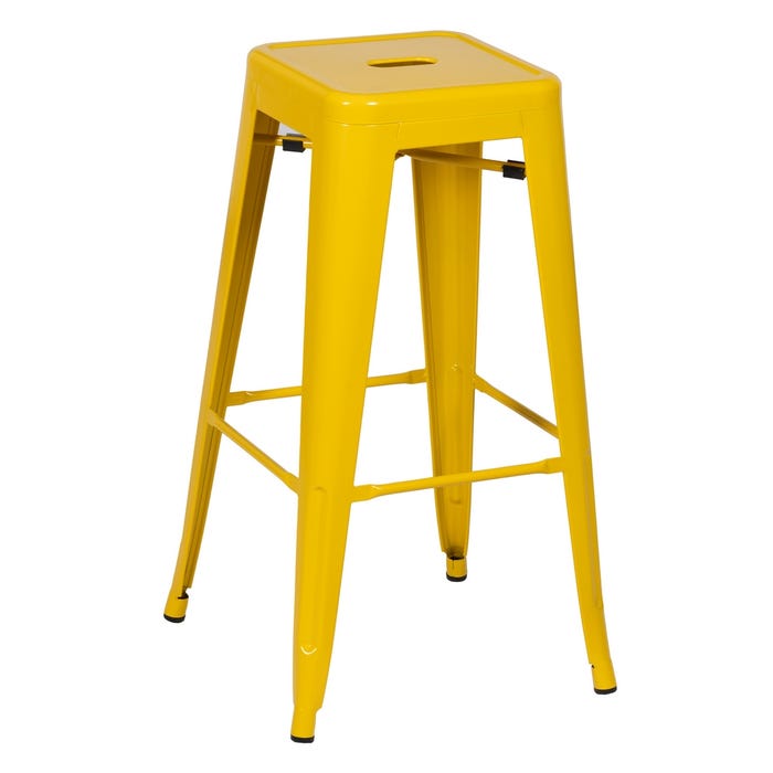 Taburete Amarillo Metal Dallas 43,50 X 43,50 X 76,50 Cm