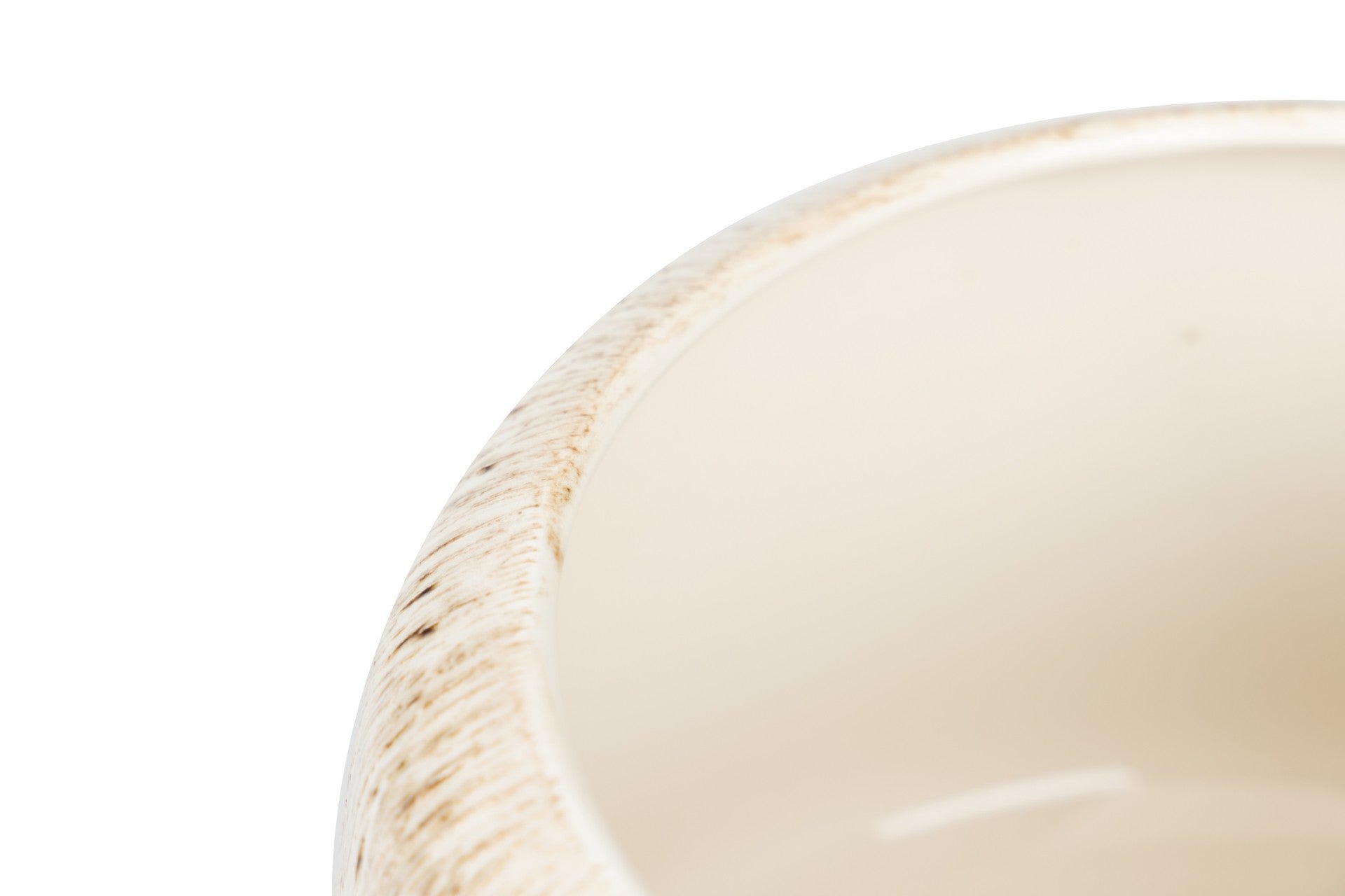 Florero ceramica beige marron 25x25x16,5 cm