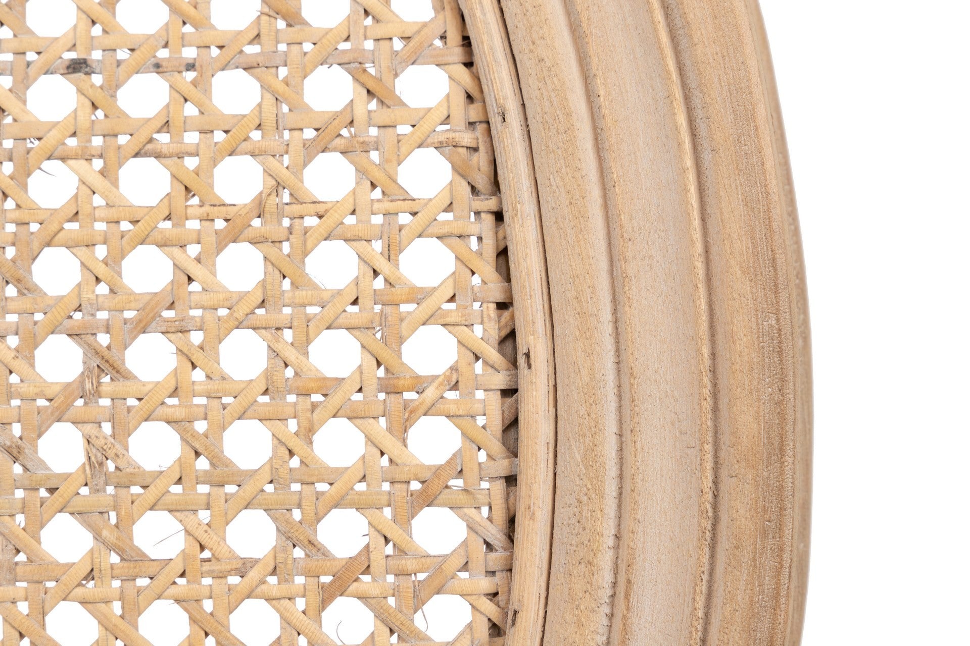 Silla lino beige ratan patas madera 48x46x96 cm