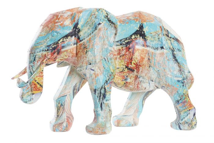 Figura Resina 37,5X17,5X26 Elefante Multicolor