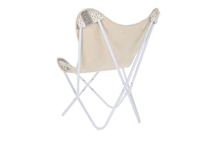 Sillon Algodon Hierro 74X65X90 Mariposa Blanco