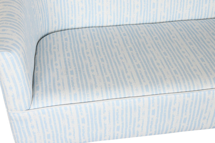 Sofa Poliester Metal 130X68X78 Rayas Azul Celeste