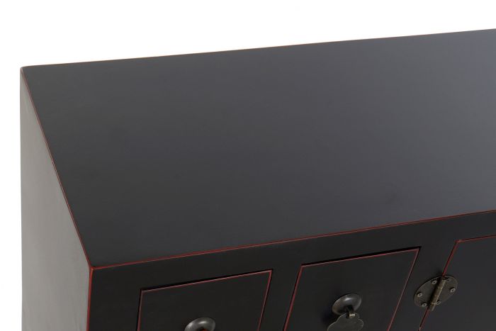 Consola Abeto Mdf 95X24X79 Oriental Negro