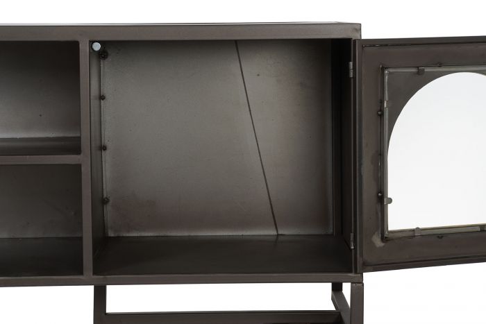Mueble Tv Metal Cristal 150X45X50 Negro