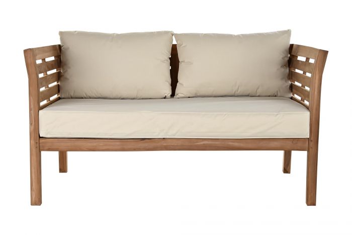 Sofa Teca Algodon 135X85X70 Con Cojines Natural