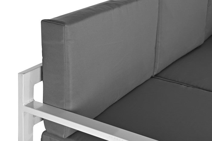 Sofa Set 3 Poliester Aluminio 192X192X92 Blanco