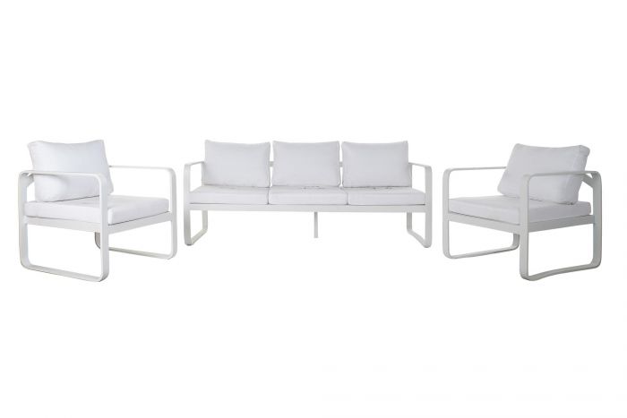 Sofa Set 4 Aluminio Poliester 184X72X78 Blanco
