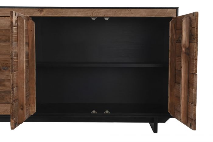 Buffet Madera Reciclada Pino 180X48X76 Negro