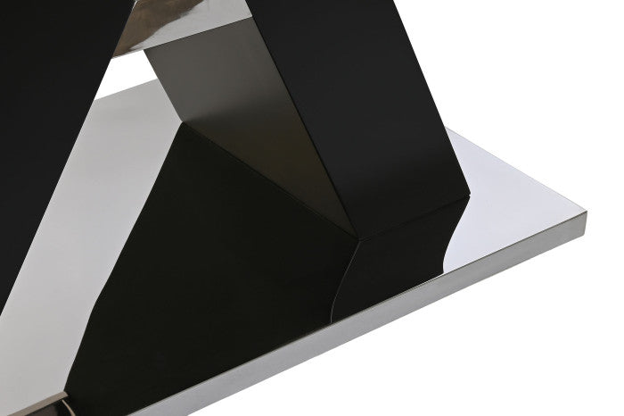 Mesa Comedor Cristal Templado Mdf 180X90X76 Negro