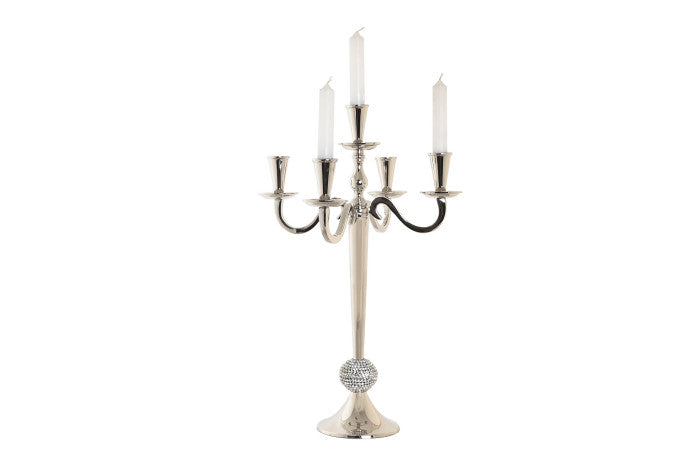 Candelabro Aluminio Acrilico 30X30X47 Cromado